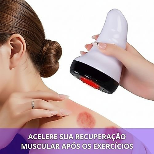 Aparelho Ventosa Terapia Elétrico Massageador Alívio De Dores Musculares Recarregável Calor Infravermelho