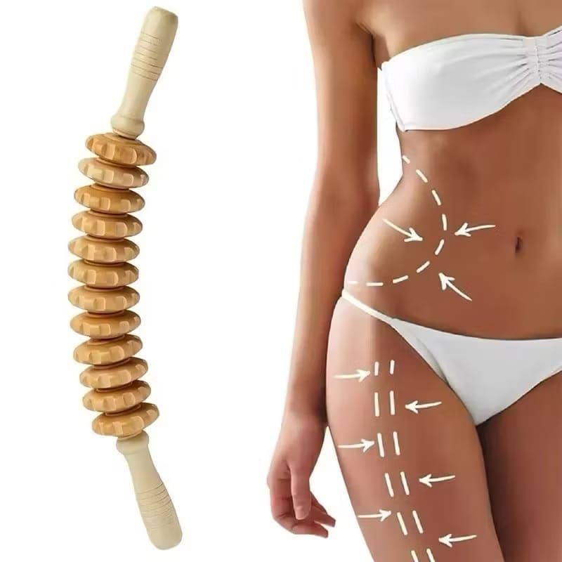 Rolo Massageador de Madeira para Corpo 38 cm