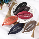 Presilha Cabelo Banana 12cm/Feminino/Grampo Oval Sólido/Clip Rabo de Cavalo/Acessório Meninas/Prendedor de Peixe - WL