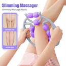 Massageador Manual de 9 Rolos - Alívio Dor Corporal e Massagem de Perna