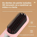 Escova Alisadora Sem Fio Recarregável 2 em 1 com Íons Negativos – Portátil